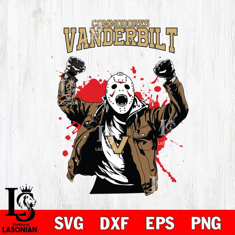 Vanderbilt Commodores Jason Voorhees Horror Halloween 3 Svg Eps Dxf Png File, NCAA svg, Digital Download, Instant Download