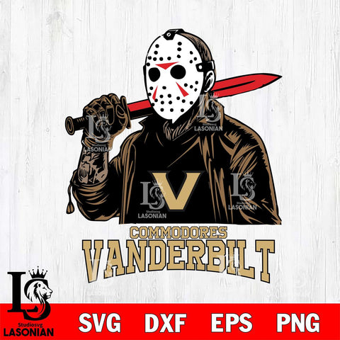 Vanderbilt Commodores Jason Voorhees Horror Halloween Svg Eps Dxf Png File, NCAA svg, Digital Download, Instant Download