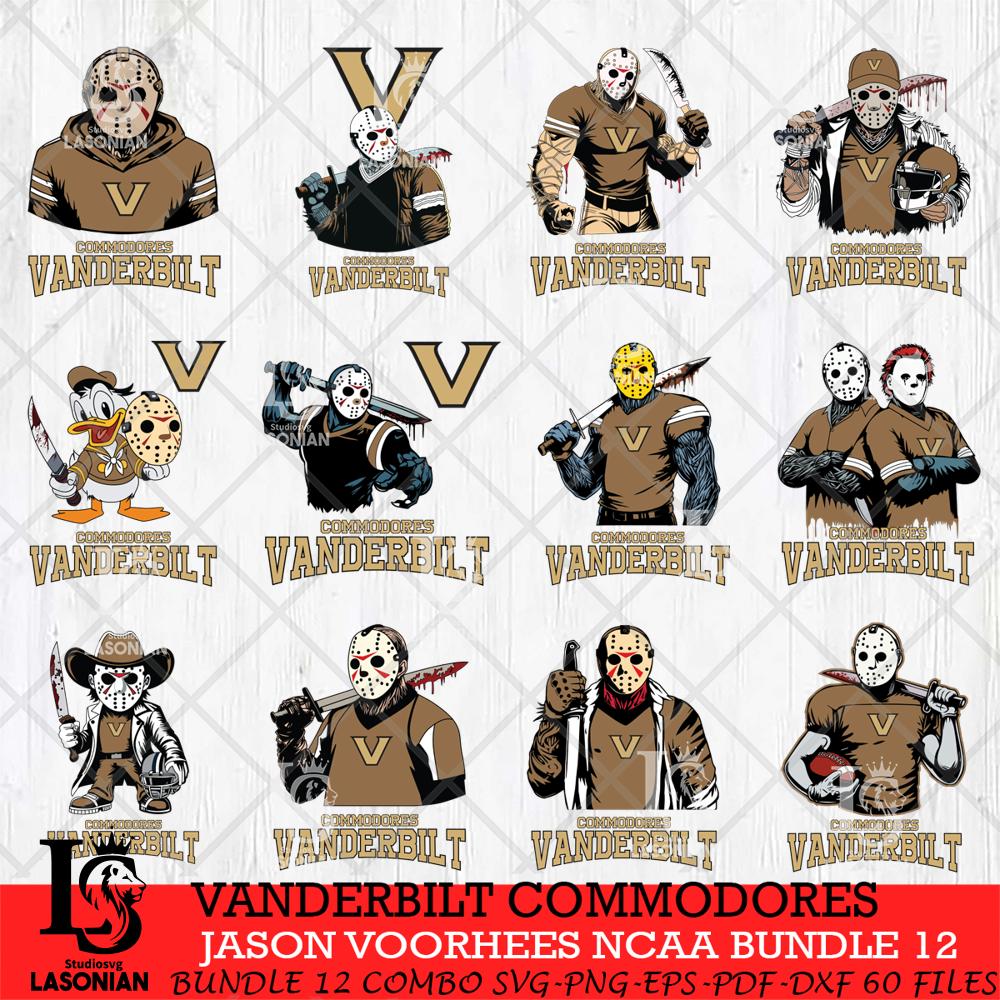Cod Jason Bundle Vanderbilt Commodores Jason Voorhees NCAA Bundle 12 SVG – lasoniansvg