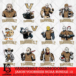 Vanderbilt Commodores Jason Voorhees NCAA Bundle 12 SVG Svg Eps Dxf Png File, Digital Download