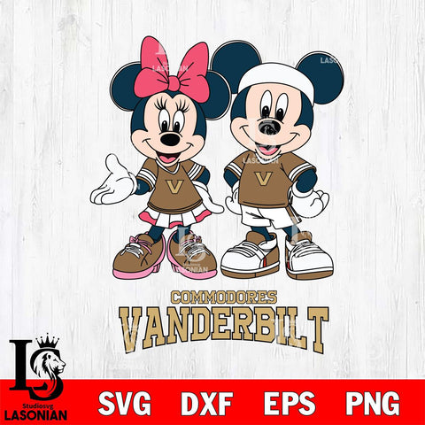 Vanderbilt Commodores Mickey And Minnie Football Svg Eps Dxf Png File, NCAA svg , Digital Download , Instant Download, Cricut File