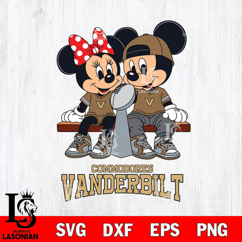 Vanderbilt Commodores Mickey And Minnie Football Champions Svg Eps Dxf Png File, NCAA svg , Digital Download , Instant Download, Cricut File
