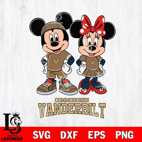 Vanderbilt Commodores Mickey And Minnie Rugby Svg Eps Dxf Png File, NCAA svg , Digital Download , Instant Download, Cricut File