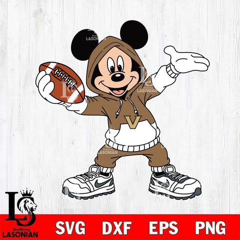 Vanderbilt Commodores Mickey Disney Football Christmas File Cut, NCAA SVG DXF EPS PNG FILE, Digital Download , Criucut , Silhouette