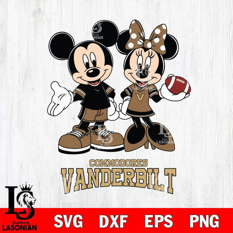 Vanderbilt Commodores Mickey Minnie Football Svg Eps Dxf Png File, NCAA svg , Digital Download , Instant Download, Cricut File
