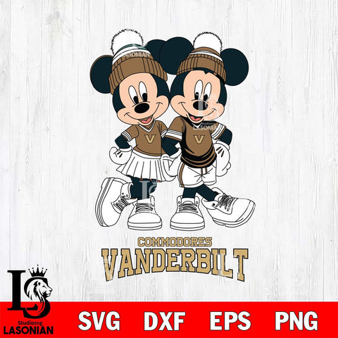 Vanderbilt Commodores Mickey Minnie Valentine Football Svg Eps Dxf Png File, NCAA svg , Digital Download , Instant Download, Cricut File