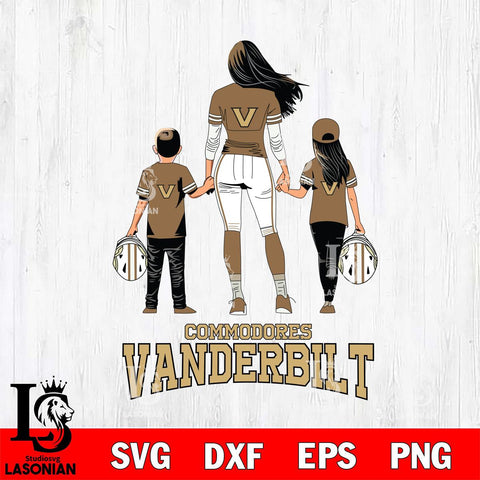 Vanderbilt Commodores Mother and son Rugby SVG DXF EPS PNG FILE,NCAA SVG, Father day Digital Download,Instant Download, Silhouette