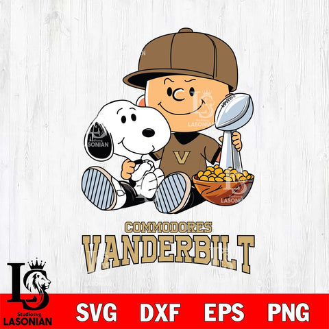 Vanderbilt Commodores Peanuts Snoopy Champion football SVG DXF EPS PNG FILE,Snoopy File Cut, NCAA Digital Download,Instant Download,Christmas Silhouette