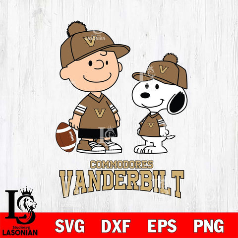 Vanderbilt Commodores Peanuts Snoopy Friends Football SVG DXF EPS PNG FILE,Snoopy File Cut, NCAA Digital Download,Instant Download,Christmas Silhouette