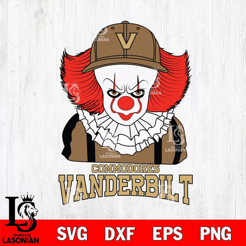 Vanderbilt Commodores Pennywise Horror Sport 10 Svg Eps Dxf Png File, Digital Download