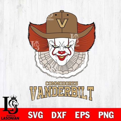 Vanderbilt Commodores Pennywise Horror Sport 12 Svg Eps Dxf Png File, Digital Download