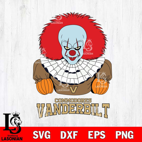 Vanderbilt Commodores Pennywise Horror Sport 3 Svg Eps Dxf Png File, Digital Download