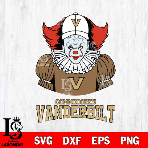 Vanderbilt Commodores Pennywise Horror Sport 7 Svg Eps Dxf Png File, Digital Download