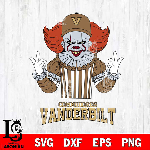 Vanderbilt Commodores Pennywise Horror Sport 8 Svg Eps Dxf Png File, Digital Download