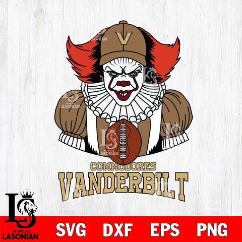 Vanderbilt Commodores Pennywise Horror Sport 9 Svg Eps Dxf Png File, Digital Download