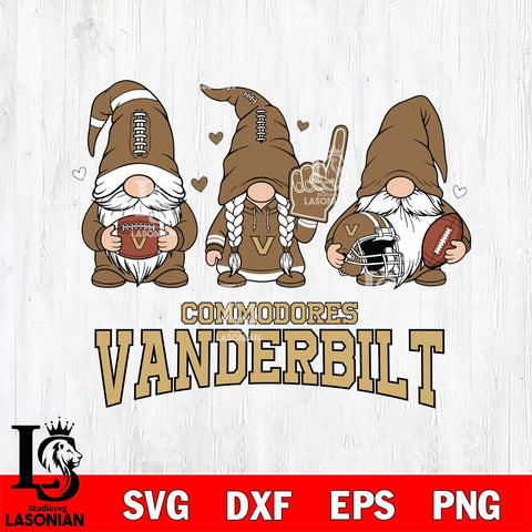 Vanderbilt Commodores Rugby Gnome File Cut, NCAA SVG, Digital Download , Criucut , Silhouette