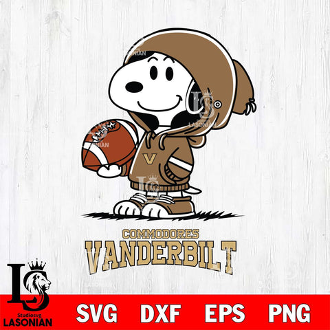 Vanderbilt Commodores Snoopy Football Svg Eps Dxf Png File, NCAA svg , Digital Download , Instant Download, Cricut File