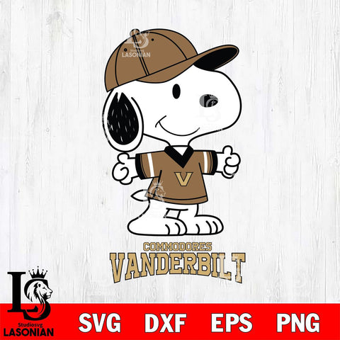 Vanderbilt Commodores Snoopy football SVG DXF EPS PNG FILE,Snoopy File Cut, NCAA Digital Download,Instant Download,Christmas Silhouette