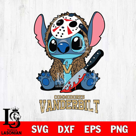 Vanderbilt Commodores Stitch Jason Voorhees Svg Eps Dxf Png File, NCAA svg, Digital Download, Instant Download