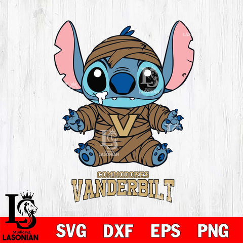 Vanderbilt Commodores Stitch Mummy Svg Eps Dxf Png File, NCAA svg, Digital Download, Instant Download