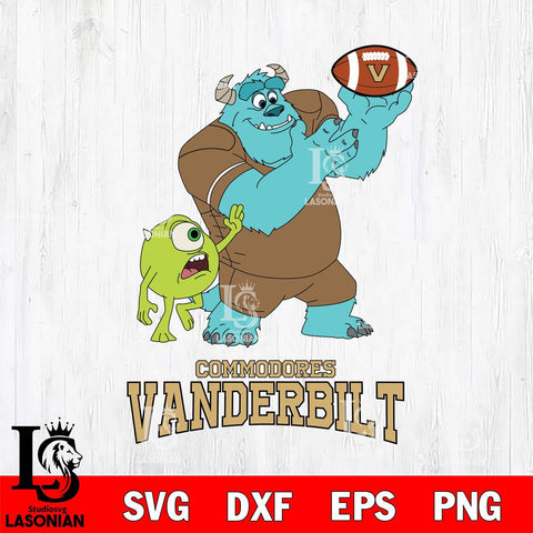 Vanderbilt Commodores Sully & Mike Football Cricut,Christmas SVG DXF EPS PNG FILE, NCAA Digital Download,Instant Download, Silhouette