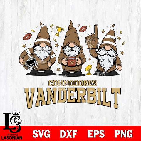Vanderbilt Commodores Three Gnome FAN File Cut, NCAA SVG, Digital Download , Criucut , Silhouette