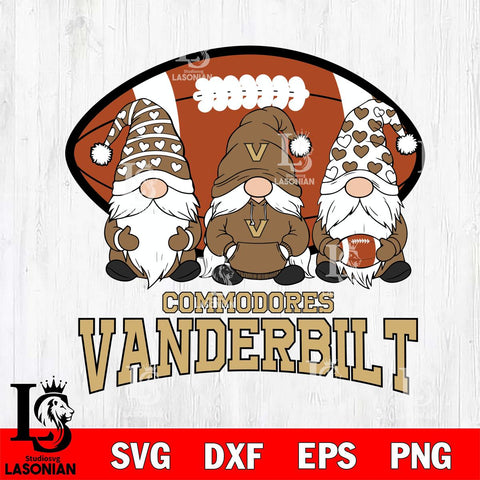 Vanderbilt Commodores Three Gnome Football File Cut, NCAA SVG, Digital Download , Criucut , Silhouette