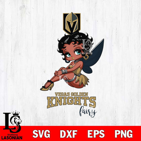 Vegas Golden Knights Beauty Black Fairy Betty Boop, Svg Eps Dxf Png File, Digital Download