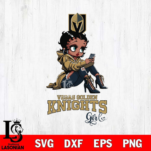 Vegas Golden Knights Beauty Black Fan Girl Football, Svg Eps Dxf Png File, Digital Download