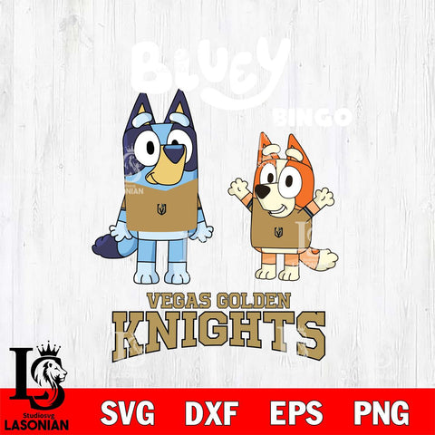 Vegas Golden Knights Bluey & Bingo 4 Svg Eps Dxf Png File, NHL svg, Digital Download, Instant Download