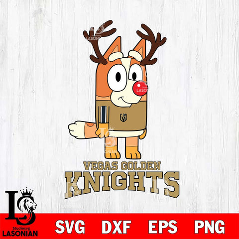 Vegas Golden Knights Bluey Chilli Christmas Deer Svg Eps Dxf Png File, Digital Download