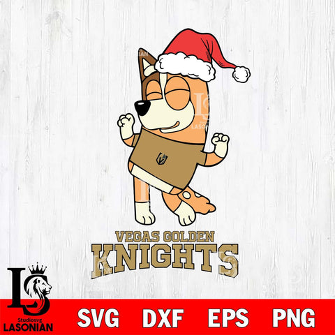 Vegas Golden Knights Bluey Chilli Happy Christmas Svg Eps Dxf Png File, Digital Download