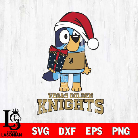 Vegas Golden Knights Bluey Christmas Svg Eps Dxf Png File, Digital Download