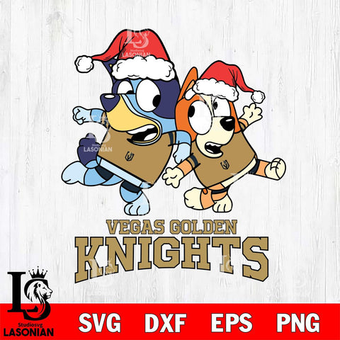 Vegas Golden Knights Bluey Christmas Holiday Svg Eps Dxf Png File, Digital Download