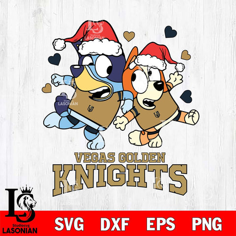 Vegas Golden Knights Bluey Christmas NFL Svg Eps Dxf Png File, Digital Download