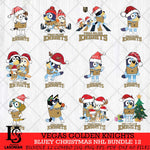 Vegas Golden Knights Bluey Christmas NHL Bundle 12 Cricut , Christmas Svg , Bluey svg , Digital Download, dxf eps png pdf file