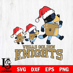 Vegas Golden Knights Bluey Family Christmas Svg Eps Dxf Png File, Digital Download