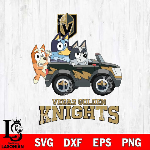 Vegas Golden Knights Bluey friends Svg Eps Dxf Png File, NHL svg, Digital Download, Instant Download