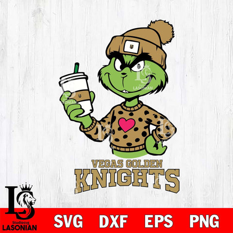 Vegas Golden Knights Boujee Grinch Heart Christmas Cut Files, Cricut,Christmas Svg Dxf Eps Png file , Digital Download