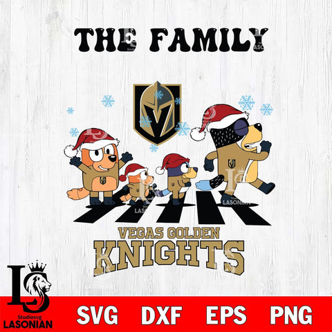 Vegas Golden Knights Family Bluey Christmas Svg Eps Dxf Png File, Digital Download