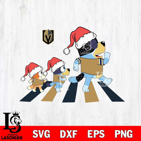 Vegas Golden Knights Family Bluey Walking Christmas Svg Eps Dxf Png File, Digital Download, Instant Download