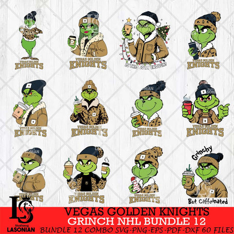 Vegas Golden Knights Grinch NHL Bundle 12 SVG Eps Dxf Png File, Digital Download, Instant Download