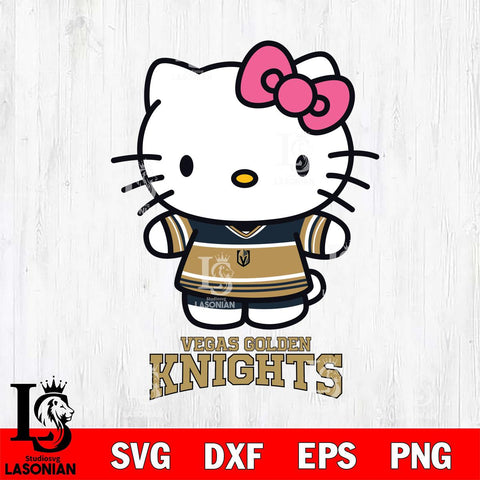 Vegas Golden Knights Hello Kitty NHL Hockey SVG DXF EPS PNG FILE,NHL File Cut,Disney Digital Download,Instant Download, Silhouette