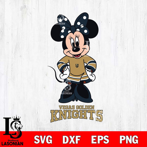 Vegas Golden Knights Minnie Mouse NHL Hockey SVG DXF EPS PNG FILE,NHL File Cut,Disney Digital Download,Instant Download, Silhouette