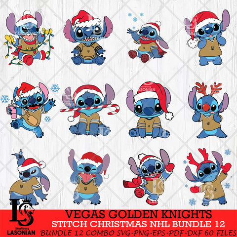 Vegas Golden Knights Stitch Sport Christmas NHL Bundle 12 Svg Eps Dxf Png File, Digital Download, Instant Download