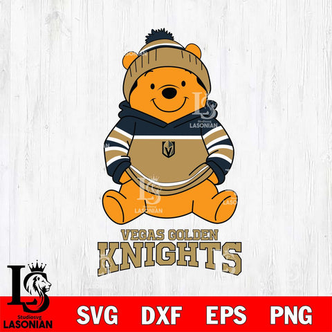 Vegas Golden Knights Winnie The Pooh Hockey SVG DXF EPS PNG FILE,NHL File Cut,Disney Digital Download,Instant Download, Silhouette
