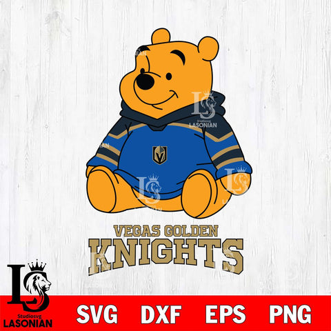 Vegas Golden Knights Winnie The Pooh NHL Hockey SVG DXF EPS PNG FILE,NHL File Cut,Disney Digital Download,Instant Download, Silhouette