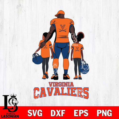 Virginia Cavaliers 3 Father and son Rugby SVG DXF EPS PNG FILE,NCAA SVG, Father day Digital Download,Instant Download, Silhouette