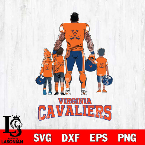Virginia Cavaliers 4 Father and son Rugby SVG DXF EPS PNG FILE,NCAA SVG, Father day Digital Download,Instant Download, Silhouette
