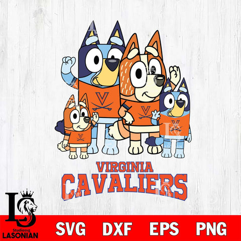 Virginia Cavaliers Bluey & Bingo 7 Svg Eps Dxf Png File, NCAA svg, Digital Download, Instant Download